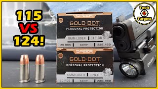 115 vs 124 Grain9MM Speer Gold Dot SelfDefense Ammo Ballistic Gel Test amp Review [upl. by Nelyag]