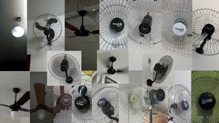 Diversos Ventiladores de teto e parede em funcionamento [upl. by Egiarc]