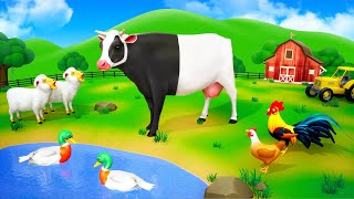 Funny Magical Color Changing Cow  Cow Funny Videos  Funny Animals Comedy Cartoons [upl. by Holcman459]