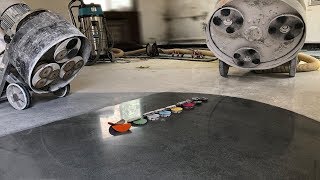 How to grinding and polishing Epoxy Terrazzo Mix Glass Floor [upl. by Nivlem823]