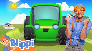 Blippis Tractor Song  Blippi Wonders Educational Videos for Kids [upl. by Neerac45]