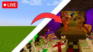 🔴BUILDING THE FNAF 2 PIZZERIA IN MINECRAFT LIVE PART 3 [upl. by Haroldson271]