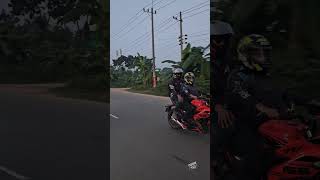 টানটান উত্তেজনায় Suzuki gixxer SF vs Suzuki gixxer monoton vs Yamaha FZS v2 race [upl. by Adnawahs]