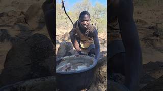 Hadzabe cooking baboon soup hadzabetribe [upl. by Shandra]