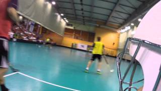 Floorball goalie with a GoPro during the practice of Latvian national team [upl. by Berck]