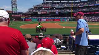 Phillie Phanatic rides around Padre Players [upl. by Ivette]