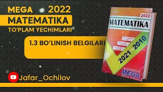 13 Bolinish belgilari  MEGA MATEMATIKA  matematika majburiyfanlar abituriyent bolinish mega [upl. by Ninnahc]