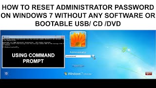 how to reset administrator password on windows 7 without any Software or Bootable USBCDDVD  2023 [upl. by Hallette]