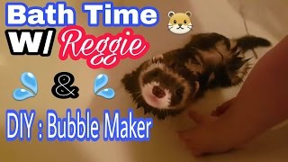 BathTime W REGGIE The Ferret  DIY Bubble Maker [upl. by Enirahtac]