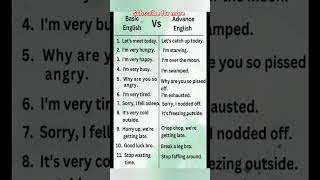 Basic vs advance sentences p 1 english basicvsadvancedenglish shorts [upl. by Selia]