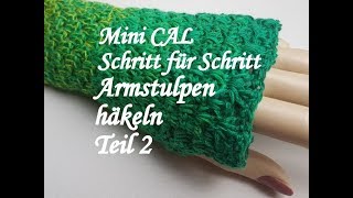 Armstulpen häkeln mit Daumenloch  Kreativ mit täschwerk [upl. by Idolla395]