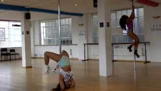 Pole Tricks Practice In Heels [upl. by Yeleen]