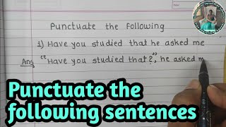 English grammar Punctuate the following sentences [upl. by Melita]