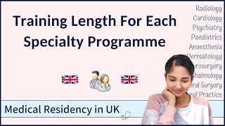 Training Length for Each Specialty Programme  Medical Residency in UK [upl. by Aikahc]