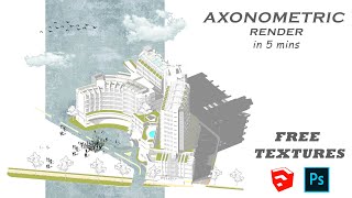 Architectural Presentation Tutorial  Axonometric Projection  APT1 [upl. by Bartolome]