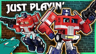 JUST PLAYIN with the Missing Link OPTIMUS PRIME Both Versions [upl. by London]