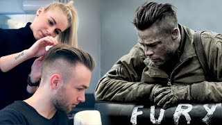 Brad Pitt Hair from FURY  Professional Guide  Mens Undercut [upl. by Hsaniva]