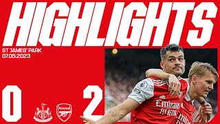 HIGHLIGHTS  Newcastle United v Arsenal 02  Odegaard Schar OG [upl. by Bickart407]