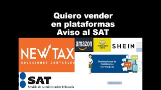 Quiero vender en plataformas aviso al SAT para que no me quiten 100 de impuestos  ventas digitales [upl. by Perpetua]