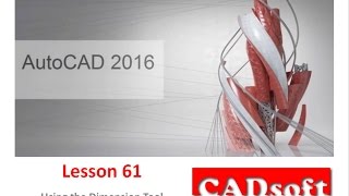 AutoCAD 2016 English  Lesson 61149  Using the Dimension Tool [upl. by Eilsil422]