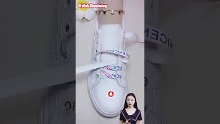 Easy ways of styling shoelaces design for ladies Shoelacing Tie Tips style tips shorts [upl. by Nisior]