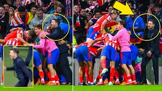 Diego Simeone Racing To Celebrate Atletico Madrids Last Minute Winning Goal vs RB Leipzig [upl. by Laerdna]