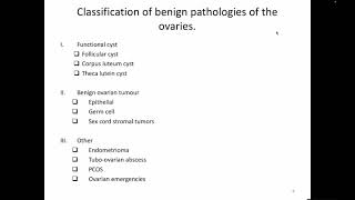 Benign Pathology Of The Ovary [upl. by Sulienroc]