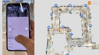 Metaverse in retail precise localization and 2cm accurate AR navigation through a shopping mall [upl. by Edrick697]