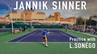 Jannik Sinner  Indian Wells Practice 2024 [upl. by Eelirem232]