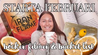 Hello februari 💕 Böcker filmer amp bucket list  recept på ingefärashot 🫚 romantisera vinter [upl. by Elburt]