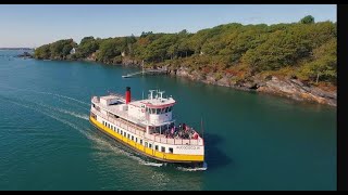 Maine mailboat cruise3 Casco Bay Ferrylove sun Island shark sea [upl. by Eboh911]