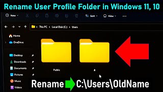 How To Rename User Folder Name in Windows 11 📂 2024 Change the Name of a User Profile Folder [upl. by Naujek]