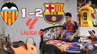 REACCIONES AL VALENCIA VS BARCELONA 12 DOBLETE DE LEWANDOWSKI [upl. by Quillan]