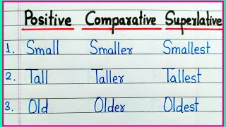 Degree of Comparison  Positive Comparative and Superlative Degree in English Grammar [upl. by Leumel]