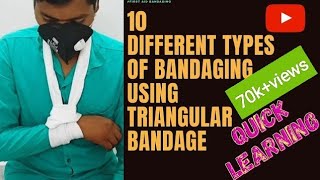 Different types of First Aid Bandaging using Triangular Bandage ll triangular bandage tutorial [upl. by Naujik]