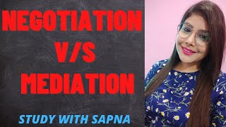 NEGOTIATION VS MEDIATION  BM TOPIC commerce studywithsapna [upl. by Cynara145]