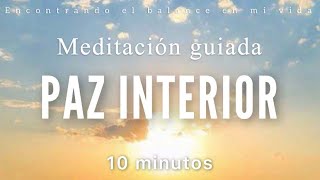 Meditación guiada para lograr Paz Interior 🤍✨  10 minutos MINDFULNESS [upl. by Ecnerrat]