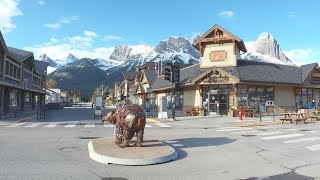 🇨🇦 4K WALK Sunny day at Canmore Early walking even before the town wakes up May 18 2024 Canada [upl. by Tanah]