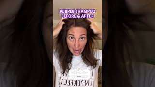 PURPLE SHAMPOO BEFORE amp AFTER brunettehair purpleshampoo raninicole [upl. by Karna]