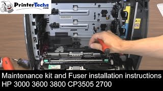 HP Laserjet 3800 3600 3000 CP3505 maintenance kit and fuser installation [upl. by Spracklen]