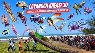 Festival Layangan Kreasi 3D di Pantai Ketawang Purworejo 2024  Layangan Unik Layangan Hias [upl. by Burdelle]