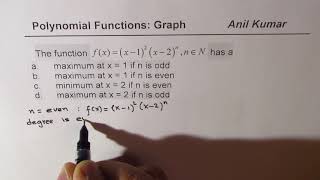 Polynomial Maximum Minimum x 12x  2n for Even and Odd Powers of a Factor IIT JEE GATE [upl. by Clo878]