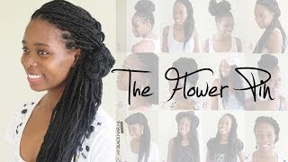 Box Braids Wedding Hairstyle  The Flower Pin [upl. by Hctub]