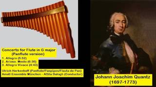 Johann Joachim Quantz 16971773  Concerto for Flute in G major Panflute version [upl. by Alrahc]