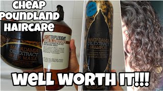 Poundland cheap haircare argan oil conditioner  macadamia oil extract hair mask and shampoo review [upl. by Elhsa]