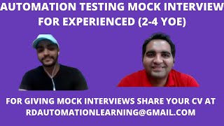 Automation Testing Mock Interview for Experienced  Automation Testing Interview Questions amp Answers [upl. by Nancy]