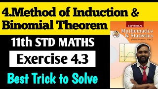 11th MATHS 2Chapter 4 Method of Induction and Binomial TheoremExercise 43PRADEEP GIRI SIR [upl. by Saval934]