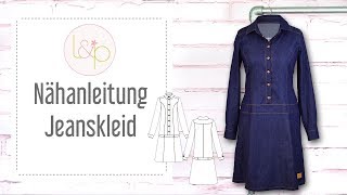 Nähanleitung lillesol Jeanskleid  ein Kleid mit Kragen und Knopfleiste nähen [upl. by Dayiz]