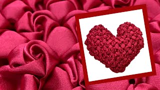 How to sew rose pattern in heart shaped cushion cover  Canadian smocking tutorial [upl. by Ettennil]