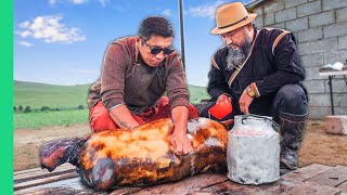 Whole Goat Cooked In Its Own Body Bizarre Food of Asia [upl. by Biddy]